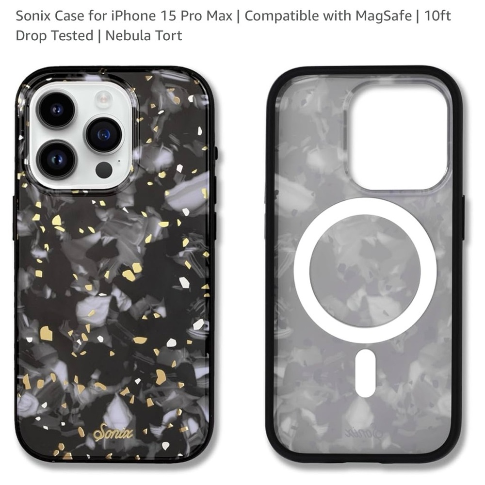 Sonix Black and Gold iPhone 15 Pro Max Case with MagSafe